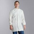 Malt Impact Malt ProMax M1020-E/W-L White Disposable Microporous Snap Long Sleeve 2-Pocket Lab Coat-Wrists 272M1020EWL